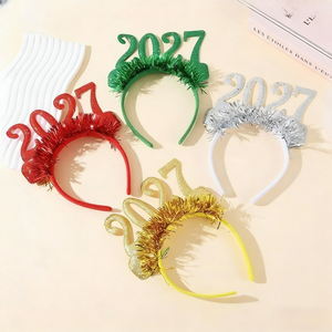 Fascia per Capodanno con Display Digitale LED Stile 2027, '<span class=keywords><strong>Felice</strong></span> <span class=keywords><strong>Anno</strong></span> <span class=keywords><strong>Nuovo</strong></span>' <span class=keywords><strong>e</strong></span> 'Buon <span class=keywords><strong>Natale</strong></span>', con Accessori per Foto di Festa - Product Image 6