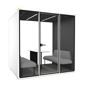 Cabine de bureau moderne pour 4 personnes, insonorisée, mobile et ventilée, pour discussions d'équipe et conférences privées - Product Image 3