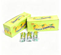 Charbon à chicha de qualité supérieure parfumé au citron, allumage rapide, forme étoile, 35 mm, pour bar lounge, vente en gros et au détail