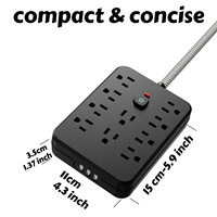 Multiprise domestique 110V avec câble de 1,5m, courant nominal 10A, avec ports de charge USB, spécifications US
