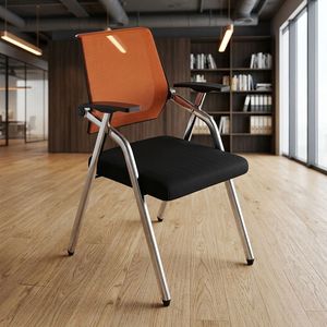 Silla de Conferencia Moderna K, Silla de Oficina Plegable con Reposabrazos Ajustables, Estructura Metálica, Asiento de Tela - Product Image 6