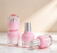 Tube de rouge à lèvres rose dégradé à tête inclinée personnalisé, emballage cosmétique en plastique vide de 3,5 ml