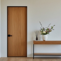 Porte intérieure en bois minimaliste moderne Porte intérieure en bois massif résidentielle pour les projets