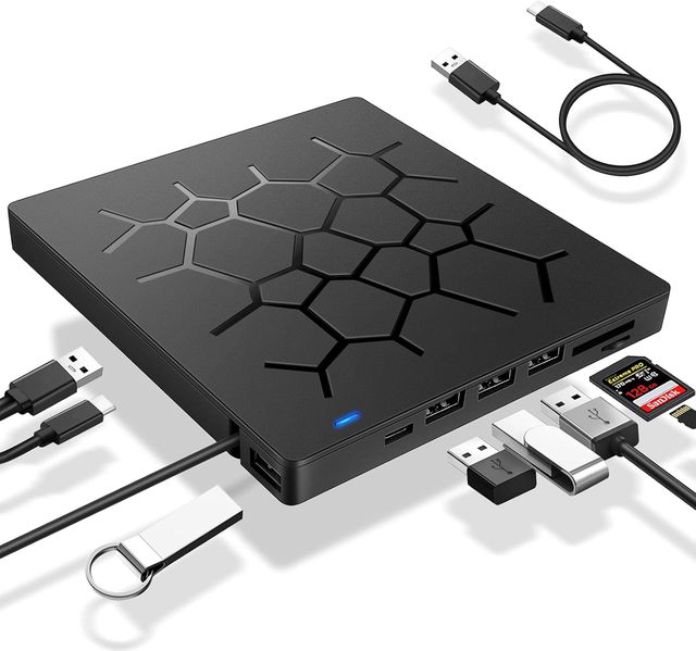 7 In 1 External Blu-ray Drive Usb 3.0 Type-c 3d Blu Bd Ray Drive,dvd/bd Player Read/write Portable Blu Bd Ray Drive