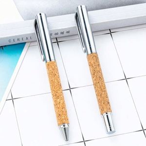Creative 1.0Mm Twist-Action Cork-Covered Metal Custom Logo Ballpoint Business Conference Advertising Office Gift <b>Pen</b> - Product Image 1