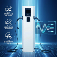 Estación de Carga para Vehículos Eléctricos de 14kW, 22kW, 44kW, de Pie, con Certificación MID y Eichrecht, Tipo 2, Doble Conector, para Estacionamiento Público