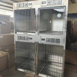 Stainless Steel Veterinary ICU Cage Pet Clinic Oxygen Dog Cage Vet Oxygen Therapy Cage