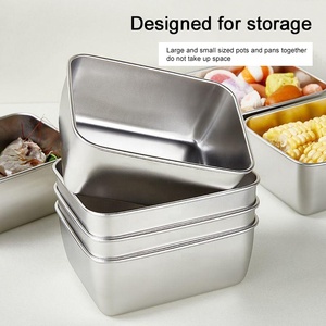 Fiambrera portátil de acero inoxidable 304 con tapa, contenedor de aperitivos para refrigeración de Metal, vendedor superior - Product Image 3