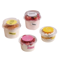 Transparent 150/250ml jetable crème glacée gelée pouding tasse Mini Mousse Tiramisu Dessert boîte gâteau fait maison tasse en plastique avec couvercle