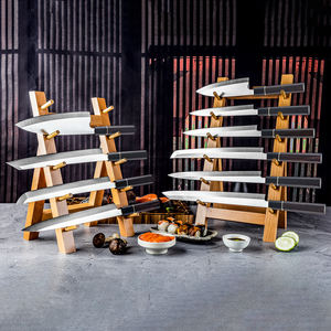 Ensembles de couteaux à <span class=keywords><strong>saumon</strong></span> japonais en acier inoxydable 9Cr18Mov Kiritsuke Sushi Sashimi Ensembles de couteaux à poisson Manche en bois d'ébène et corne de buffle - Product Image 3