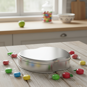 Caja Metálica con Forma de Manzana 3 LT Apple Candy Box 260x248mm x H50 Mm 3 LT Tapa Deslizante - Product Image 3