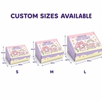 Boîte cadeau personnalisée en carton rose Kawaii pour jouets mignons pour animaux de compagnie, poupées en peluche, autocollants et maisons de jeu