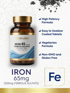 Premium Vegan Blood Tonic Glycinate Liposomal Supplément Naturel Calcium Zinc Sélénium Vitamine c Fer Comprimés pour la Santé des Femmes - Product Image 3