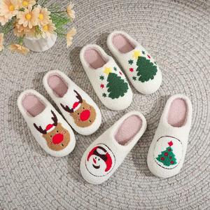 Invierno acogedor algodón de felpa vacaciones <span class=keywords><strong>enano</strong></span> elfo Santa árbol de Navidad copos de nieve pan de jengibre muñeco de nieve zapatillas de Navidad para Mujeres Hombres - Product Image 2