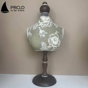 Vente d'usine <span class=keywords><strong>Vintage</strong></span> Wrap tissu porte-bijoux lettre dentelle demi-sein <span class=keywords><strong>Mannequin</strong></span> en bois colliers présentoirs - Product Image 3