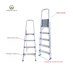 Échelle escabeau portable en aluminium EN131, robuste et spécialisée, pour la maison, l'école, l'extérieur, la cuisine, les étagères et les échafaudages - Product Image 6