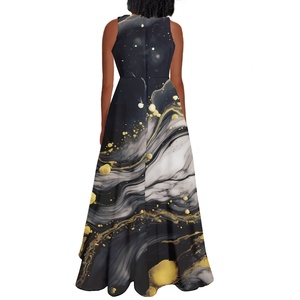 Abiti lunghi femminili di Design marmorizzato eleganti donne alla moda vestono <span class=keywords><strong>abbigliamento</strong></span> da donna da spiaggia per le vacanze Streetwear all'<span class=keywords><strong>ingrosso</strong></span> di alta qualità - Product Image 2