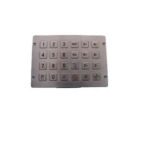 Front mounted 24 key waterproof industrial metal Pavilion keyboard solid stainless steel USB metal numeric keyboard