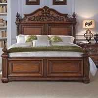 Lit de traîneau en chêne massif antique traditionnel de luxe |   Cadre de lit en bois durable sculpté à la main |   Meubles de chambre principale Twin XL King