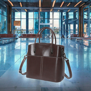 Bolsos Tote de Cuero Genuino de Lujo para Mujer, Gran Capacidad, Casuales, con Cadenas, Borla, Cierre de Cremallera, Dos Correas Cruzadas - Product Image 3