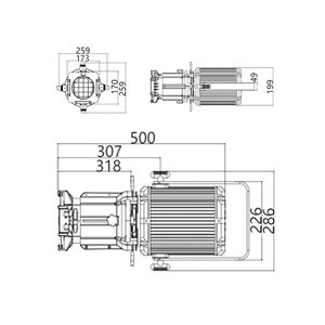 Projecteurs de scène LED à haute luminosité 200W blanc chaud, lumière d'imagerie DMX512 dimmable pour mariages, théâtres, DJ - Product Image 2