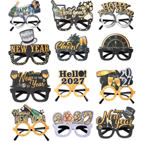Lunettes décoratives en plastique populaires pour le Nouvel An, lunettes festives noires et dorées, pour les banquets de fin d'année, les costumes et les cadeaux de fêtes