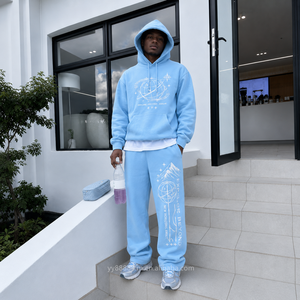 Ensemble de survêtement deux pièces OEM bleu marine pour le football et la randonnée, avec pantalon de jogging grande taille pour homme, sous-vêtements décontractés, coordonné, pour la prière et la détente - Product Image 1