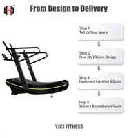 Caminadora Curva con Barandillas de Seguridad de Doble Nivel, Consola Compacta, Plataforma de Caminata sin Motor para Equipos de Gimnasio Comercial