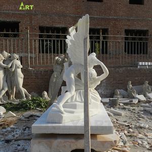 Statue en marbre naturel <span class=keywords><strong>grec</strong></span> classique OEM pour décoration de parc de jardin extérieur Statue de baiser de Cupidon et Psyché directe - Product Image 4