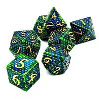 Best-seller : Ensemble de 7 dés polyédriques en métal sur le thème des dragons et des donjons, conçus spécifiquement pour les joueurs de DND