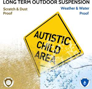 Panneaux de zone réfléchissants pour enfants autistes, plaques métalliques durables, marqueurs de sécurité pour <span class=keywords><strong>quartiers</strong></span>, parcs, zones scolaires - Product Image 4