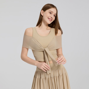 Novedades: Top de Yoga Elegante con Cordones de Lujo, <span class=keywords><strong>2</strong></span> en 1, con Relleno en el Pecho, Transpirable y Moderno, para Pilates, Danza, Tenis, Top Corto para Mujer - Product Image 3