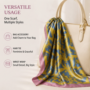 Pañuelo de Chifón de Seda con Estampado Personalizado, Cualquier Tamaño, Diseño Personalizado, Pañuelo Ligero de Lujo para el Cuello, Accesorio de Moda para Mujer, OEM - Product Image 4