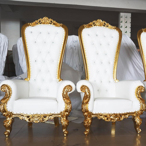 Juego de sillas de boda para novia <span class=keywords><strong>y</strong></span> novio, juego de sofá antiguo, Reina, Reyes, blanco - Product Image 3