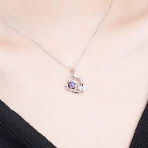 Collier avec pendentif en cristal en forme de papillon en argent Sterling S925, bijoux fins scintillants et rêveurs pour femmes, cadeau à porter au quotidien - Product Image 4