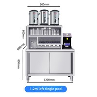 Établi commercial en acier inoxydable pour table de bar à eau de thé au lait pour café et salade nouvel équipement de condition pour magasin de thé au lait