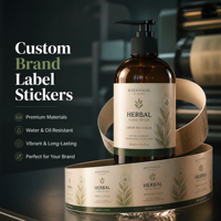 Étiquettes personnalisées en feuille d'or pour bouteilles, étiquettes de luxe imperméables et résistantes aux produits chimiques/huiles, autocollants pour lotion lavante pour les mains, étiquettes d'emballage UV sélectif