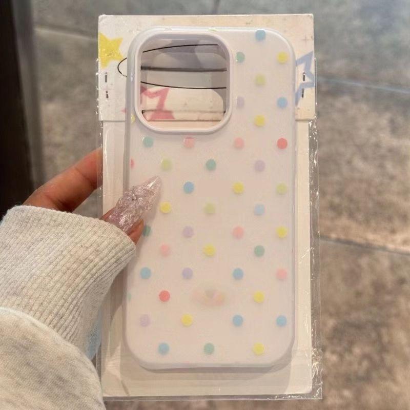 [White Polka Dots All Over] 2-in-1 Jelly Case