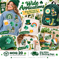 Patch brodé en gros pour la Saint-Patrick : Leprechaun, Trèfle, Arc-en-ciel – à thermocoller ou à coudre