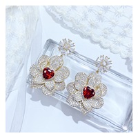 Parure de bijoux TIANSHE au design de niche, collier, boucles d'oreilles et bague camélia, pour femme, mariée, mariage, motif floral