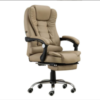 Chaise de bureau de direction ergonomique pivotante et inclinable de luxe, moderne, confortable, avec repose-pieds, noire