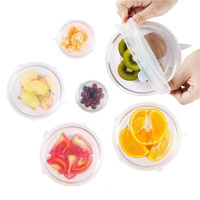 Accessoires de cuisine, couvercles extensibles et réutilisables, couvercles en silicone réglables pour garder la tasse fraîche, couvercle en silicone flexible de qualité alimentaire