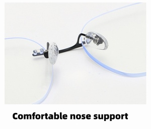 Montures de lunettes de style haut de gamme sans <span class=keywords><strong>monture</strong></span> en métal, lunettes de vue rétro à verres plats tendance pour femmes et hommes - Product Image 3