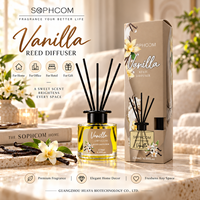 Coffret diffuseur de parfum prêt à offrir avec bouteille en verre dépoli, huile parfumée et bâtonnets en rotin pour mariages, fêtes et décoration intérieure