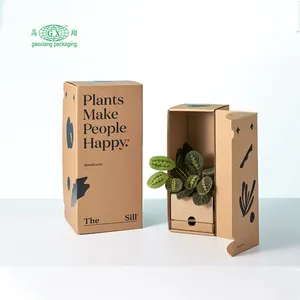 Benutzer definierte Wellpappe flache Pappe Handwerk personal isierte Boxen Geschenk pflanzen Papier box Verpackung