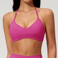 Vêtements de yoga en nylon pour femmes, nouveau soutien-gorge de yoga brossé, soutien-gorge à col ras du cou, soutien-gorge de course et de fitness à séchage rapide