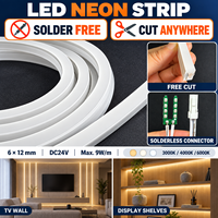 Nouveau Néon Flexible LED 24V à Découper N'importe Où, Sans Soudure, Éclairage Linéaire Flexible 6x12mm pour Armoires et Étagères de Présentation