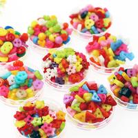 6mm campuran warna-warni bentuk campuran 6mm tombol plastik Mini untuk pakaian boneka kecil kerajinan jahit dekoratif tombol kecil grosir