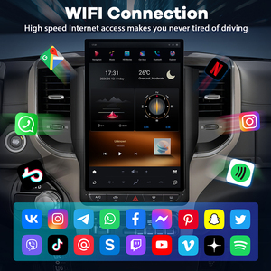 Autoradio intelligent Android 13 12,95 pouces avec DSP, GPS, navigation, Bluetooth, WiFi, CarPlay et écran tactile HD pour Dodge Ram 2019 à <span class=keywords><strong>2023</strong></span> - Product Image 6