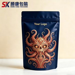 Bolsa con cierre personalizada impresa, tipo stand-up, apta para alimentos, resellable, laminada, BOPP AL PE, impresión por huecograbado - Product Image 1